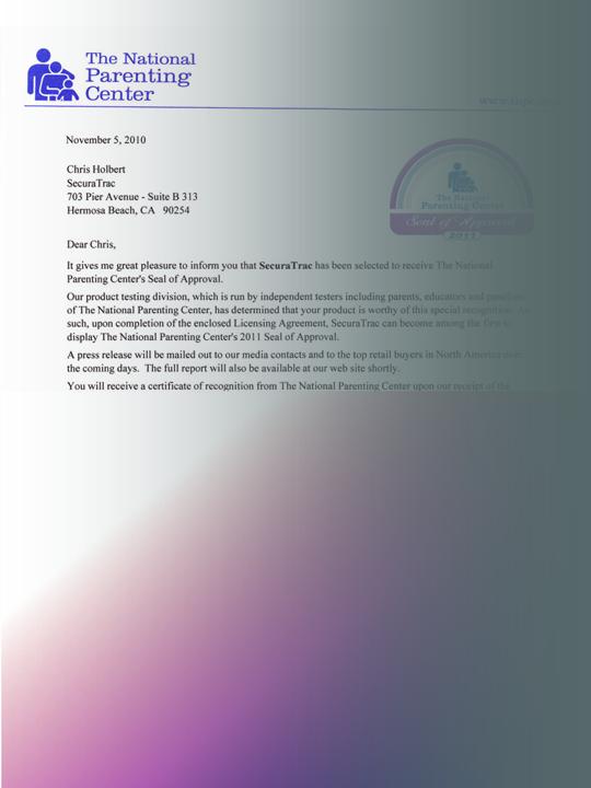 SecuraTrac Wins Parenting Award